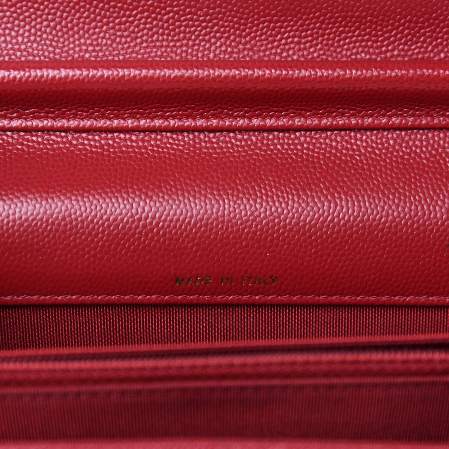 Caviar Quilted Square Wallet On Chain WOC Dark Red