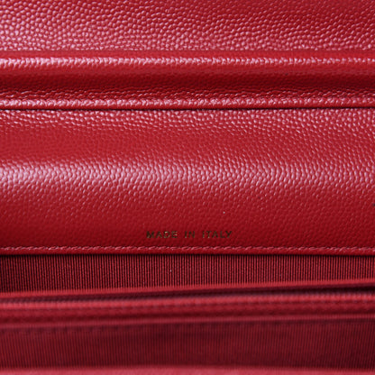 Chanel Caviar Quilted Square Wallet On Chain WOC Dark Red 9 of 11