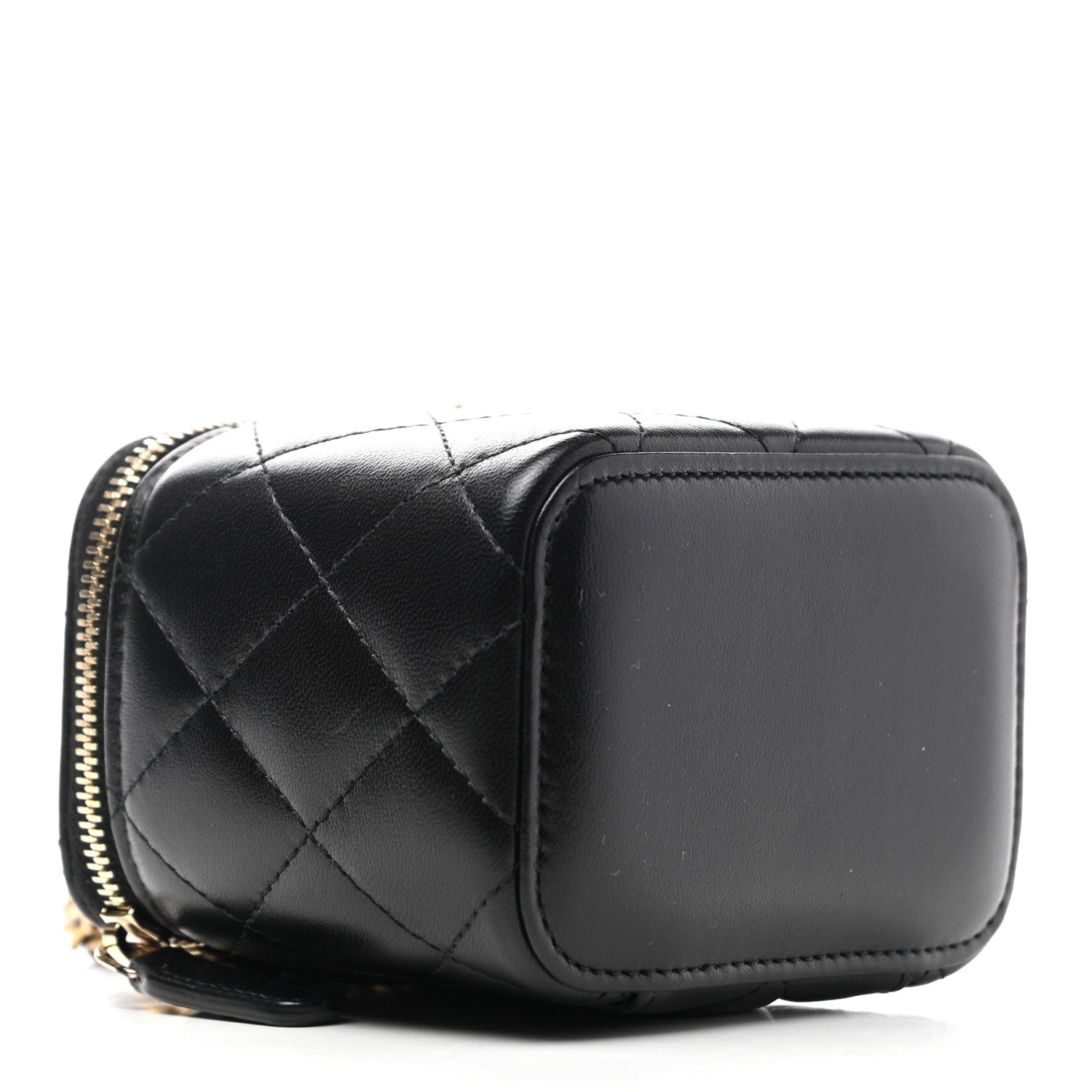 Chanel Lambskin Quilted Mini Pearl Crush Vanity Case With Chain Black 4 of 7
