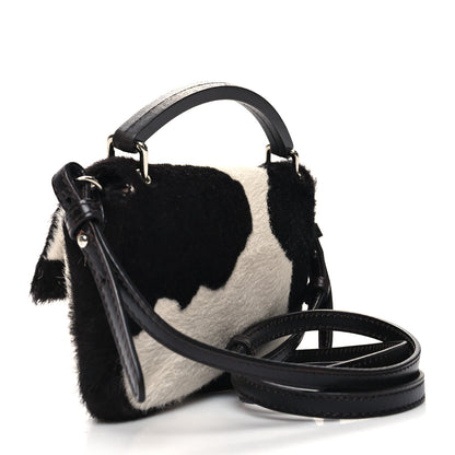 Fendi Calf Hair Cow Print Phone Baguette Black White 2 of 12