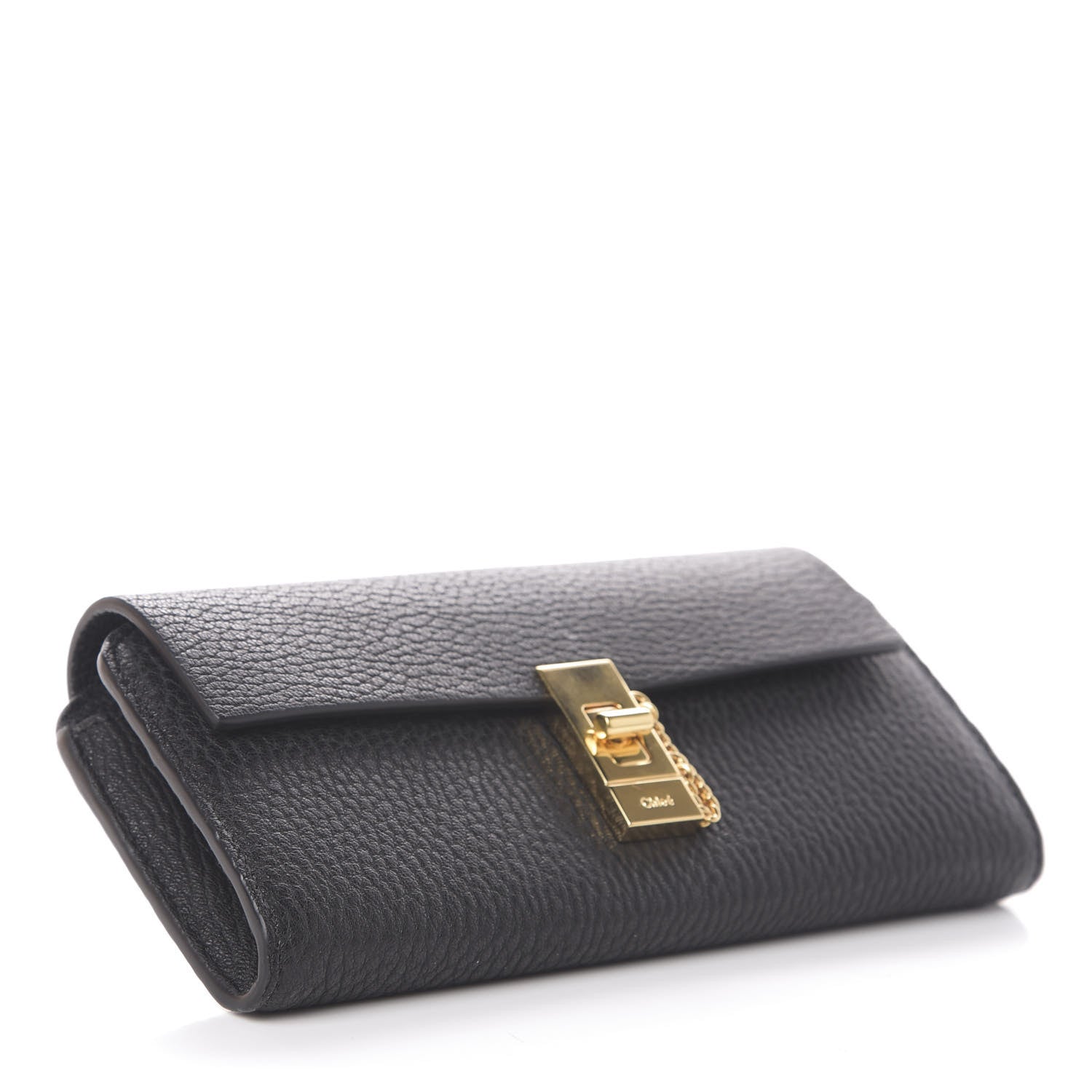 Chloe Grained Lambskin Drew Long Wallet with Flap Black 4 of 6