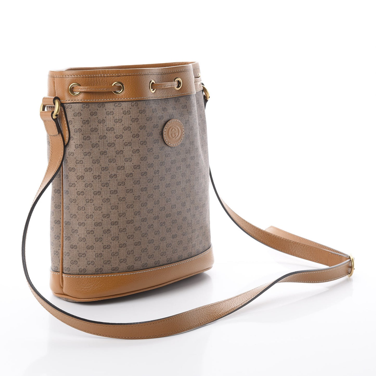 X DISNEY Mini Vintage GG Supreme Monogram Bucket Bag Beige Vintage Sun Oil