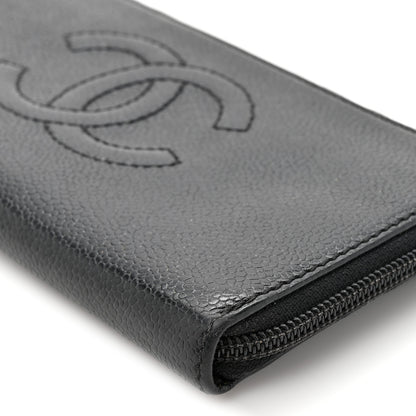 Chanel Caviar CC Timeless Large Zip Around Wallet Black 10 of 13