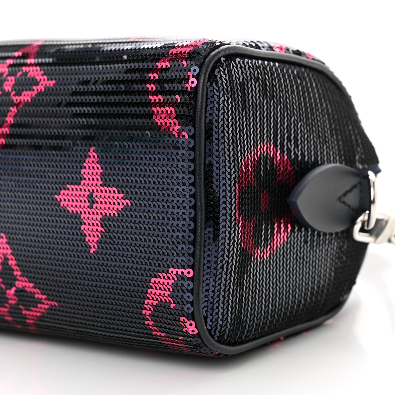 Louis Vuitton Giant Monogram Sequins Speedy Bandouliere 18 Navy Fuchsia 9 of 10