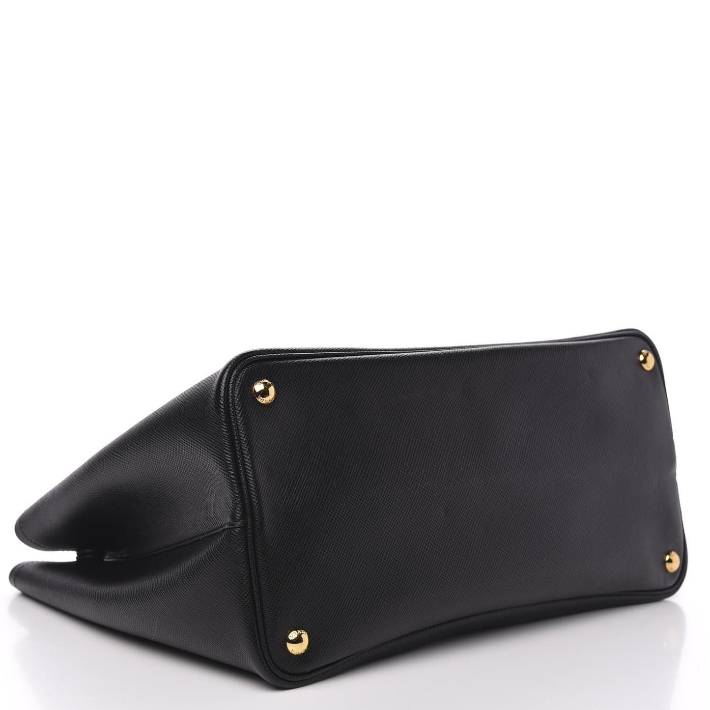 Saffiano Cuir Medium Double Bag Black Fuoco