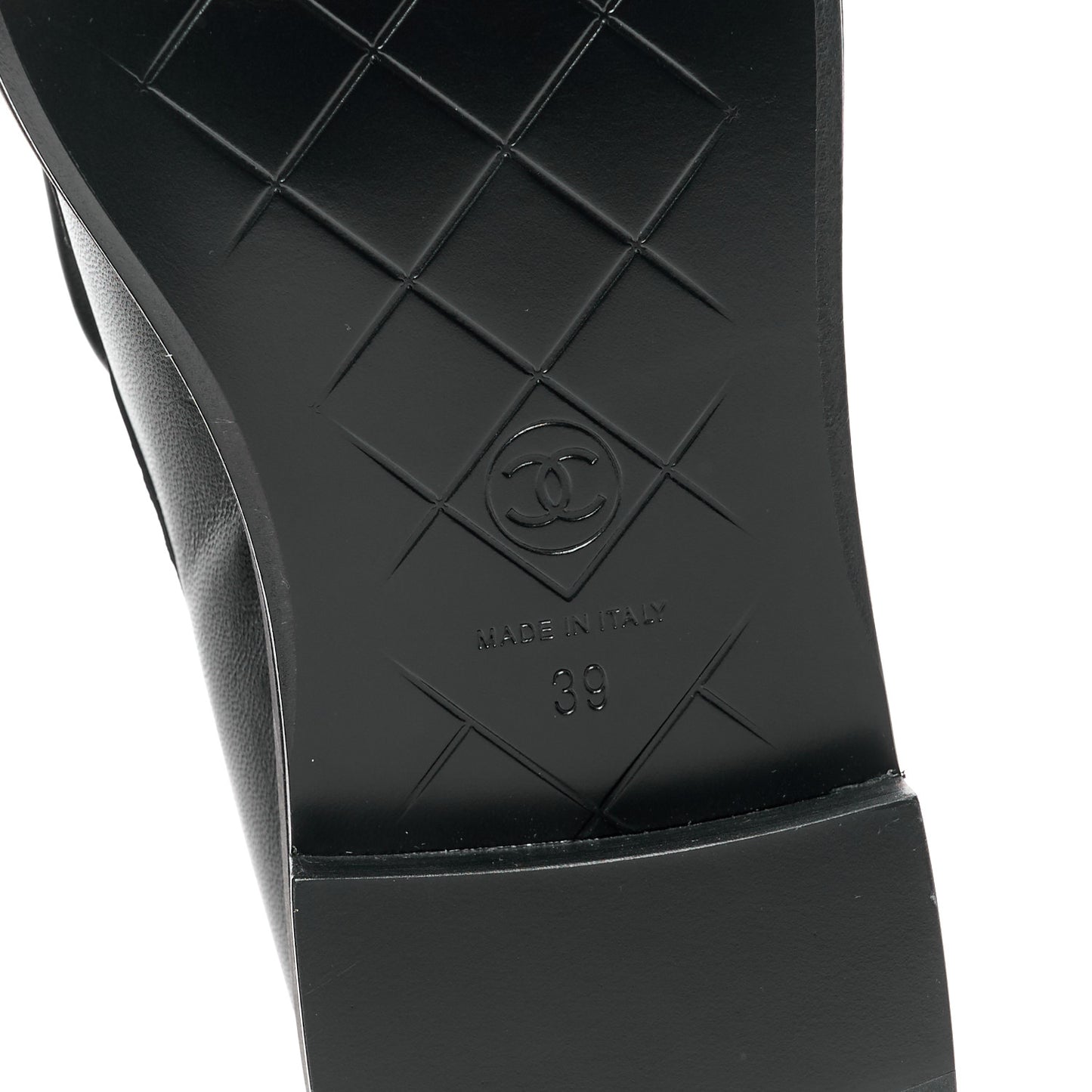 Lambskin Quilted CC Turnlock Loafers 38.5 Black