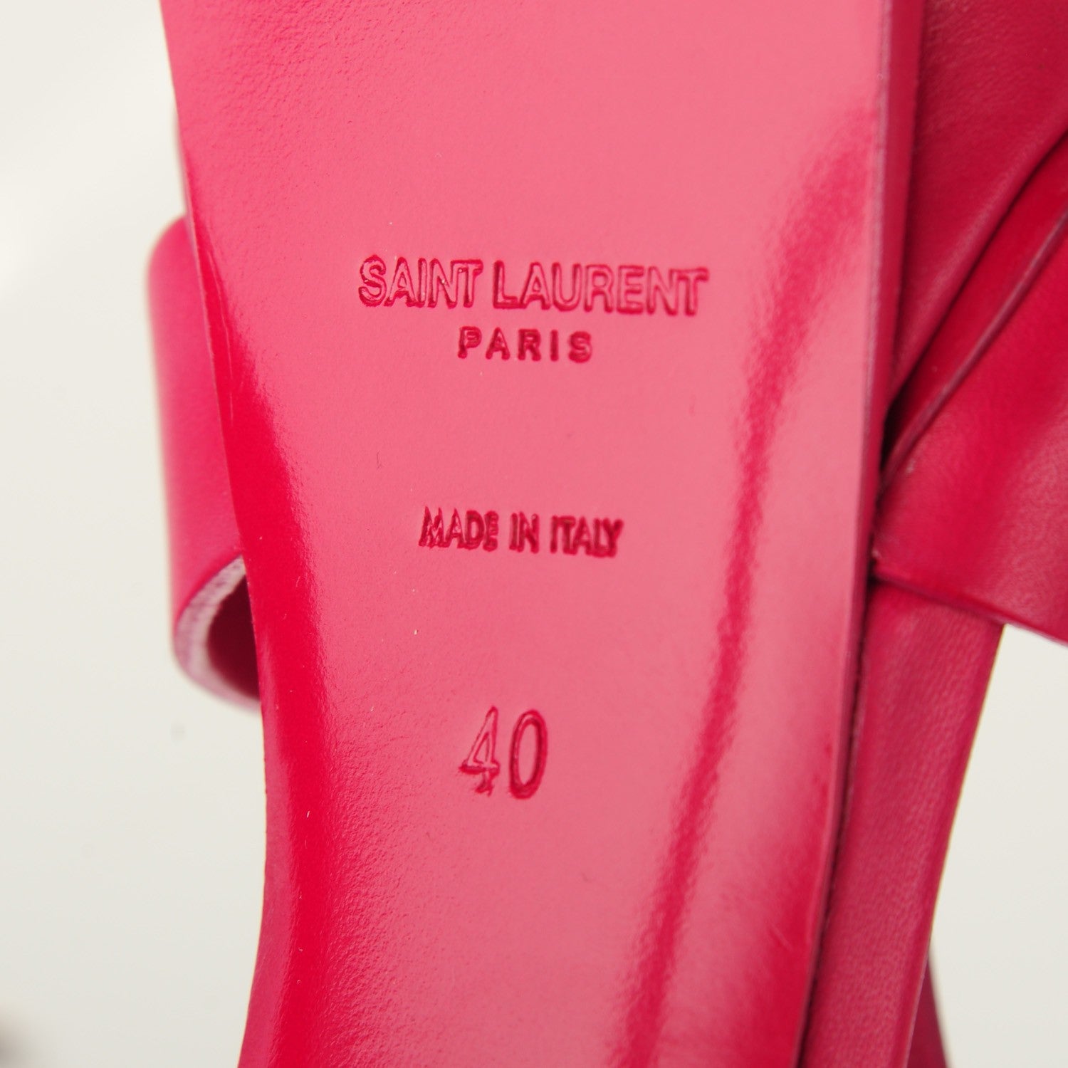 Saint Laurent Calfskin Tribute 105 Platform Sandals 40 Fuchsia 6 of 6