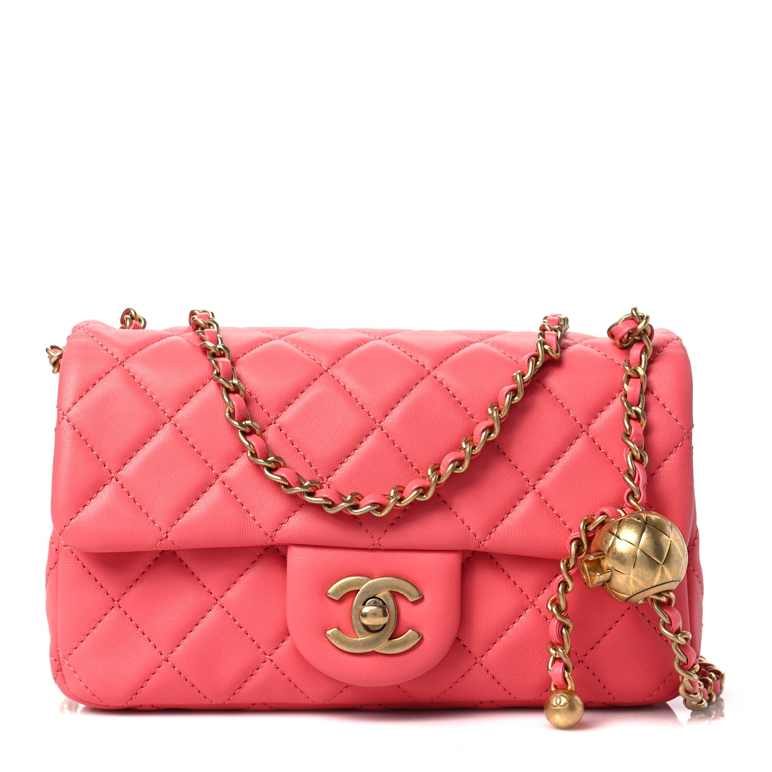 Chanel Lambskin Quilted Mini Rectangular Pearl Crush Flap Pink 1 of 7