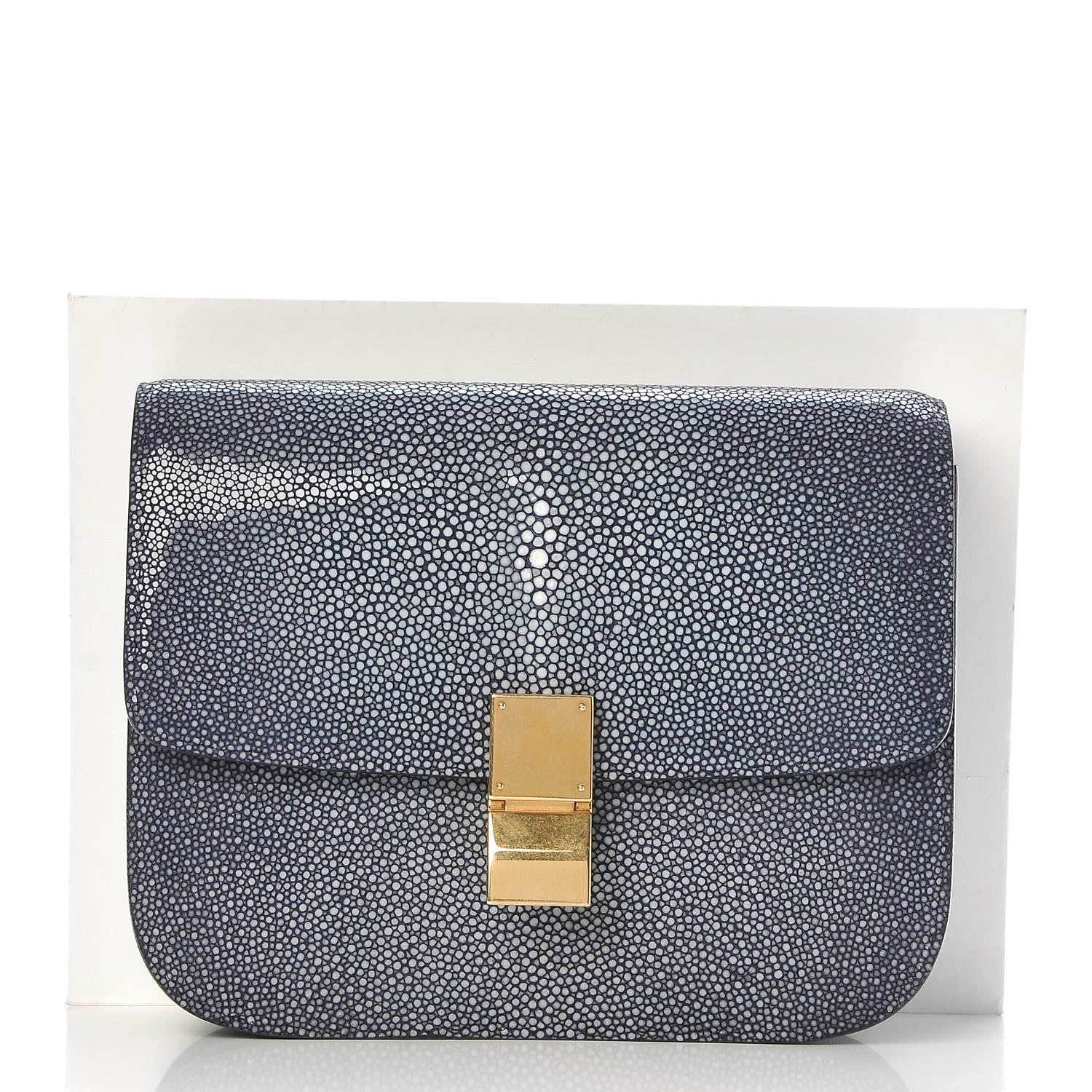 Celine Stingray Medium Classic Box Flap Bag Navy 7 of 7