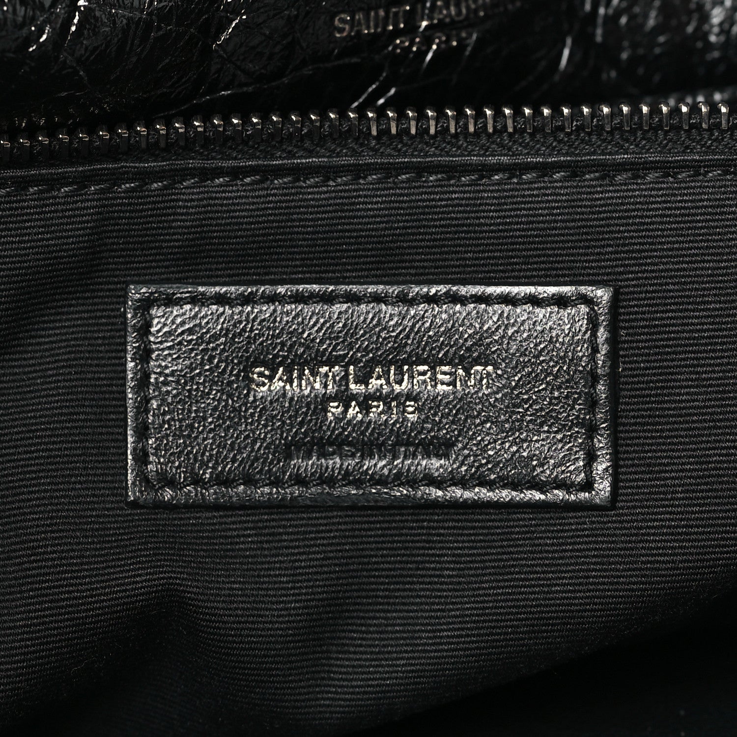 Saint Laurent Crinkled Calfskin Matelasse Monogram Large Niki Chain Satchel Black 6 of 9