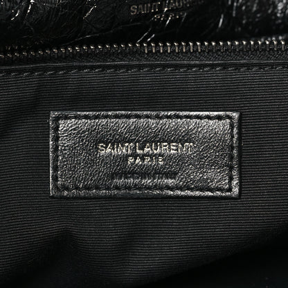 Saint Laurent Crinkled Calfskin Matelasse Monogram Large Niki Chain Satchel Black 6 of 9