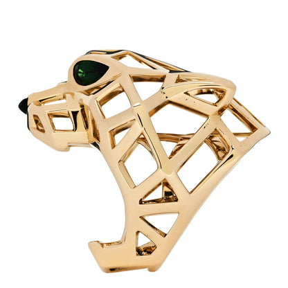 Cartier 18K Yellow Gold Tsavorite Onyx Panthere De Cartier Ring 51 5.75 5 of 7