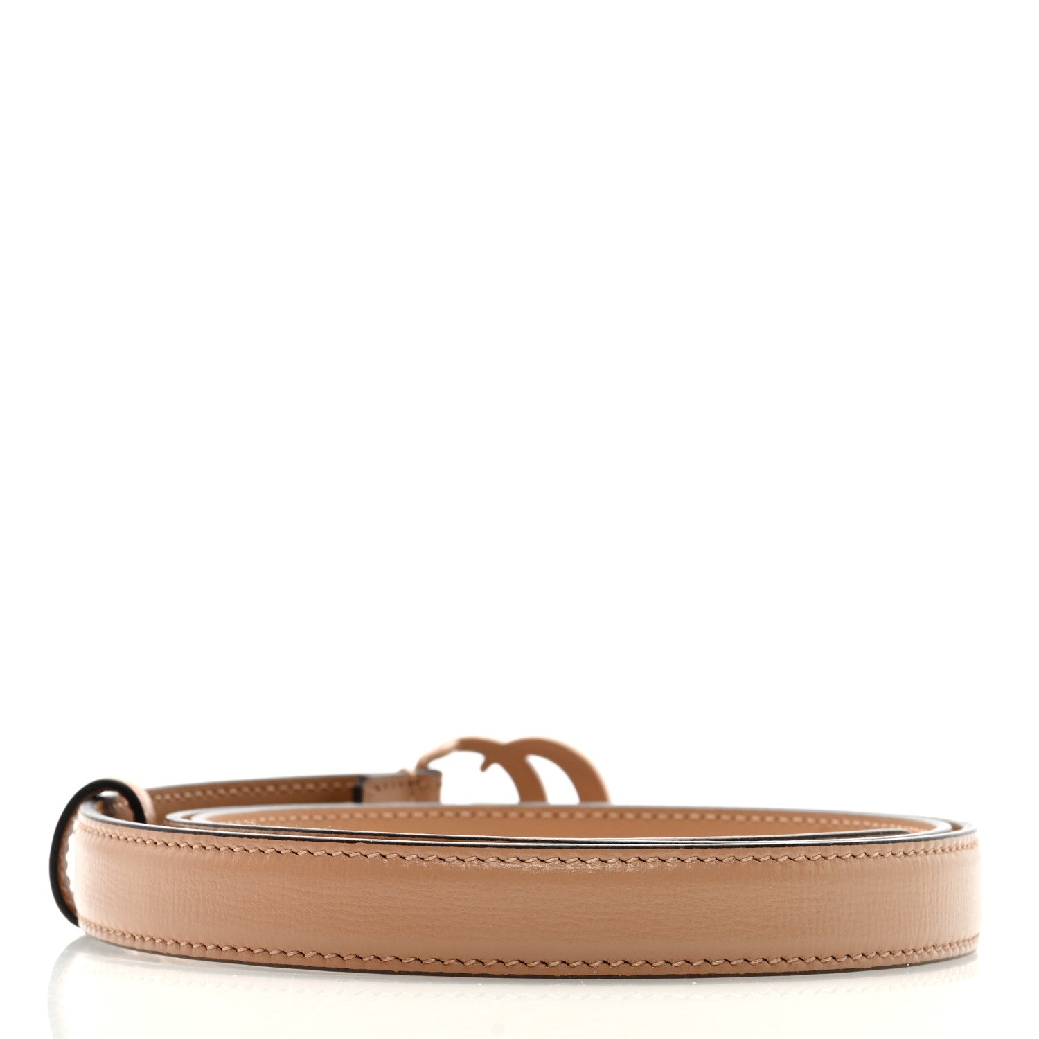 Gucci Azalea Calfskin Enamel Monochrome Double G 20mm Belt 95 38 Camelia 2 of 5