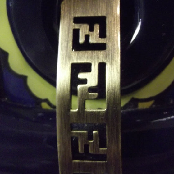 Fendi Patent Flower B Bag Blue 7 of 12