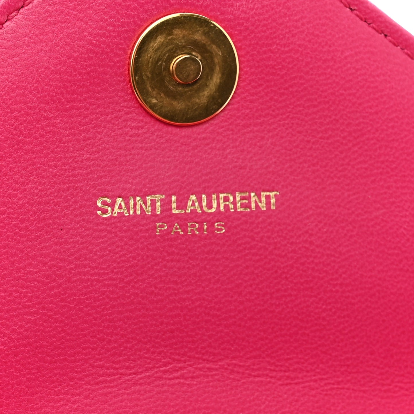 Calfskin Matelasse Chevron Classic Monogram Baby Chain Bag Fuchsia