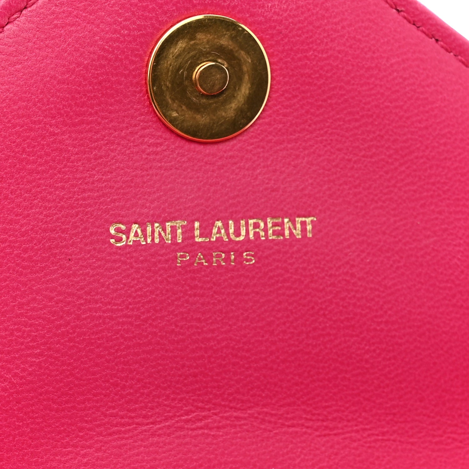 Saint Laurent Calfskin Matelasse Chevron Classic Monogram Baby Chain Bag Fuchsia 6 of 12