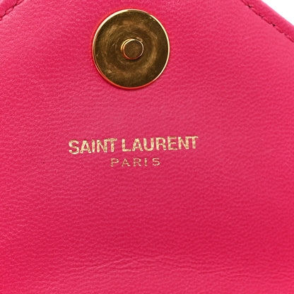 Saint Laurent Calfskin Matelasse Chevron Classic Monogram Baby Chain Bag Fuchsia 6 of 12