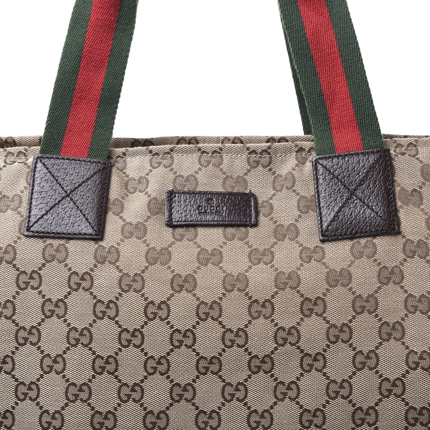 Gucci GG Monogram Large Web Handle Vertical Tote Dark Brown 8 of 8
