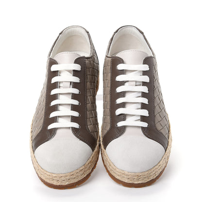 Bottega Veneta Nappa Intrecciato Espadrille Lace up Sneakers 35 Brown 5 of 11