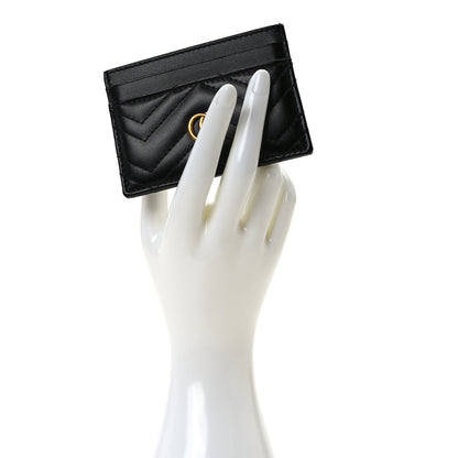 Gucci Calfskin Matelasse GG Marmont Card Holder Black 2 of 7