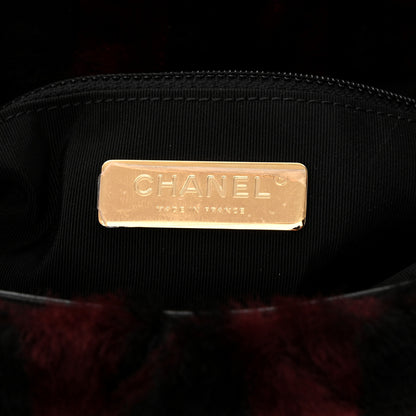 Chanel Shearling Striped Medium Chanel 19 Flap Red Black 6 of 11