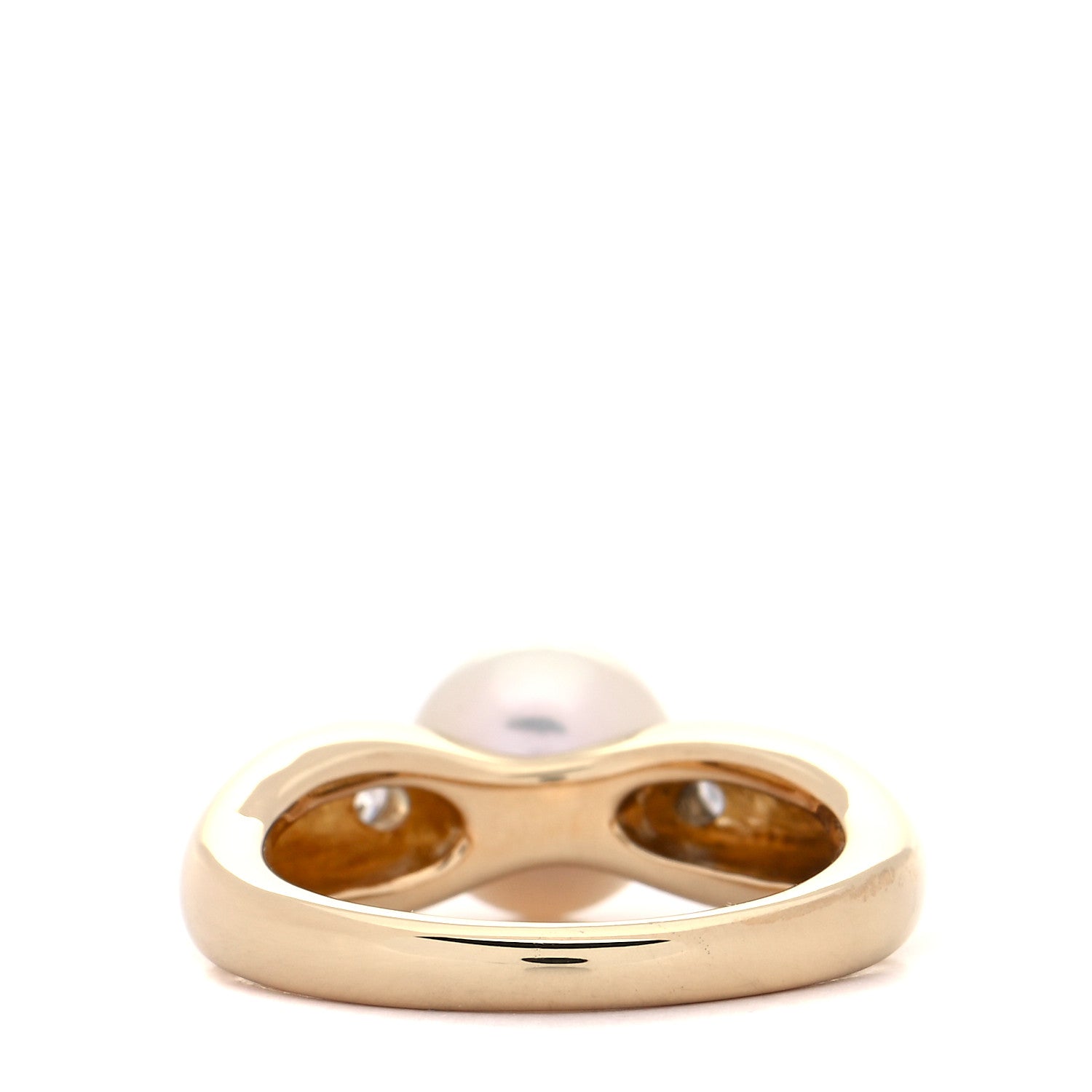 Mikimoto 18K Yellow Gold Diamond Pearl 8mm Ring 52 6 3 of 4