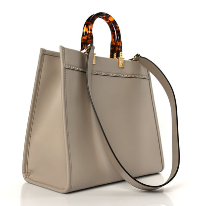 Fendi Vitello King Plexiglass Elaphe Python Print Logo Medium Fendi Sunshine Shopper Tote Nuvola Daisy Roccia 3 of 8