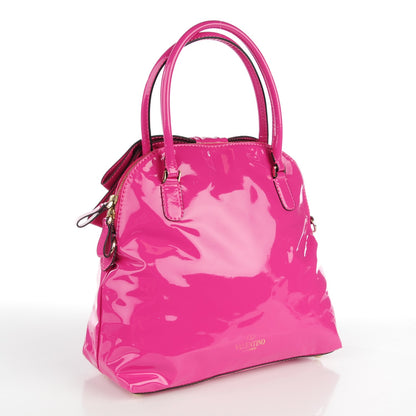 Valentino Garavani Patent Lacca Bow Dome Tote Pop Fuxia 3 of 8