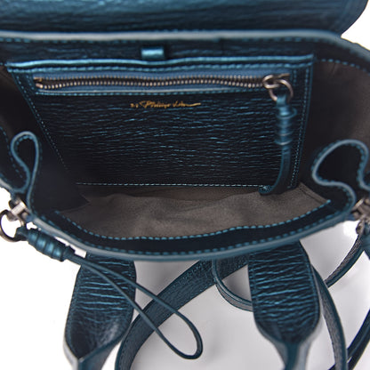 3.1 Phillip Lim 3.1 Metallic Textured Calfskin Mini Pashli Satchel Turquoise 5 of 10