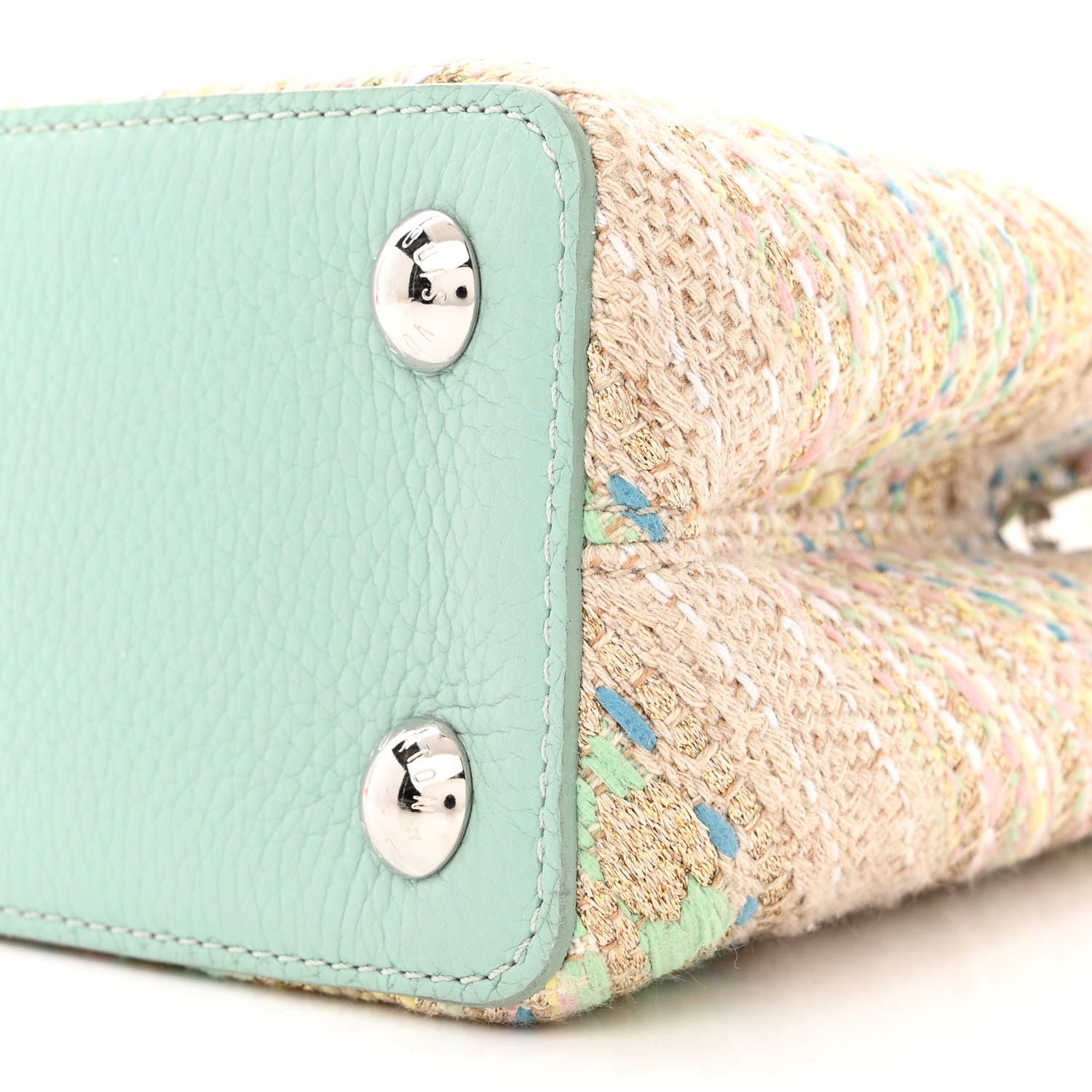 Louis Vuitton Tweed Taurillon Capucines BB Multicolor Light Blue 9 of 12