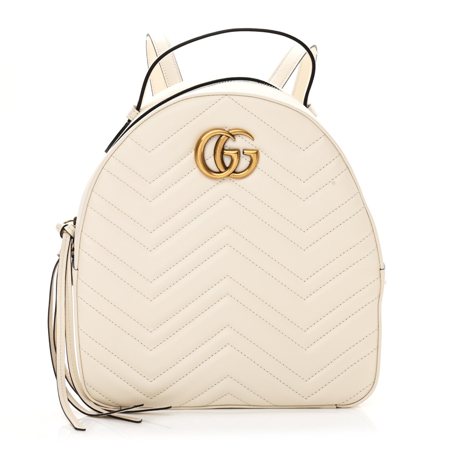 Gucci Calfskin Matelasse GG Marmont Dome Backpack White 1 of 10