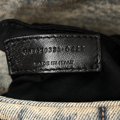 Saint Laurent Denim Quilted Toy Loulou Puffer Monogram Chain Satchel Blue Cinnamon 7 of 10