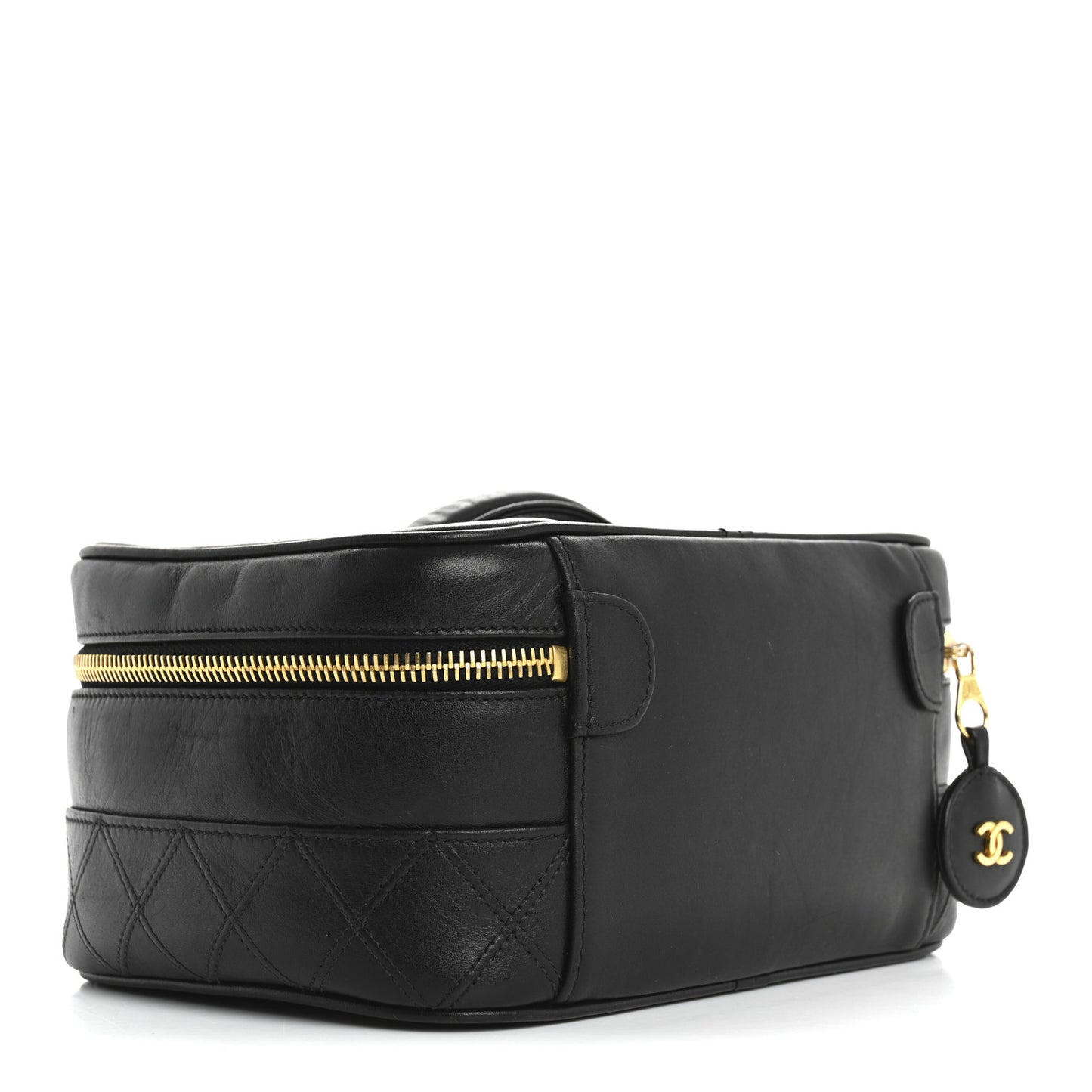 Lambskin Vanity Cosmetic Case Black
