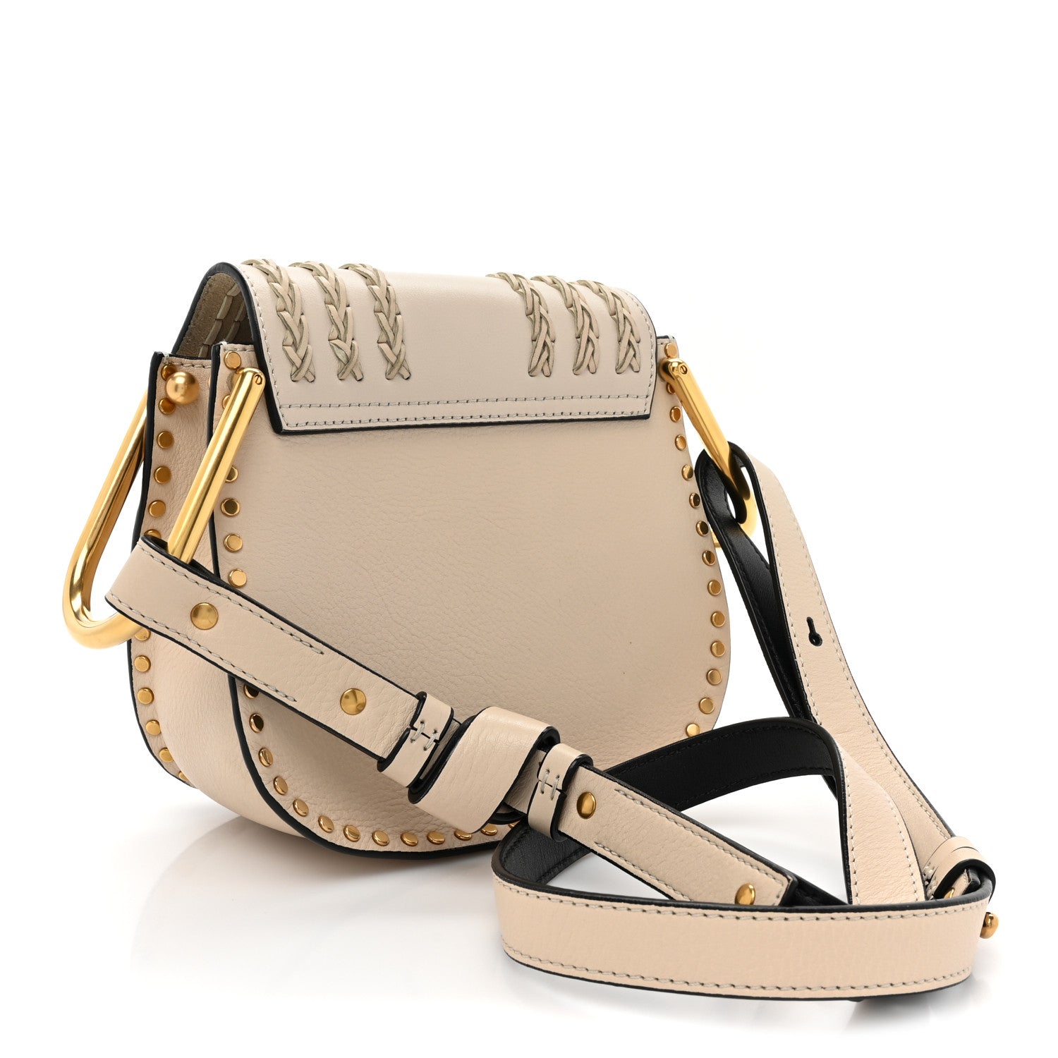 Chloe Calfskin Braided Medium Hudson Shoulder Bag Abstract White 3 of 10