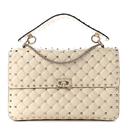 Valentino Garavani Nappa Maxi Rockstud Spike Shoulder Bag Light Ivory 1 of 8