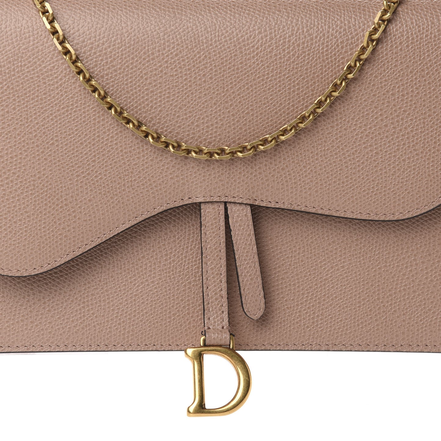 Grained Calfskin Saddle Chain Pouch Fard