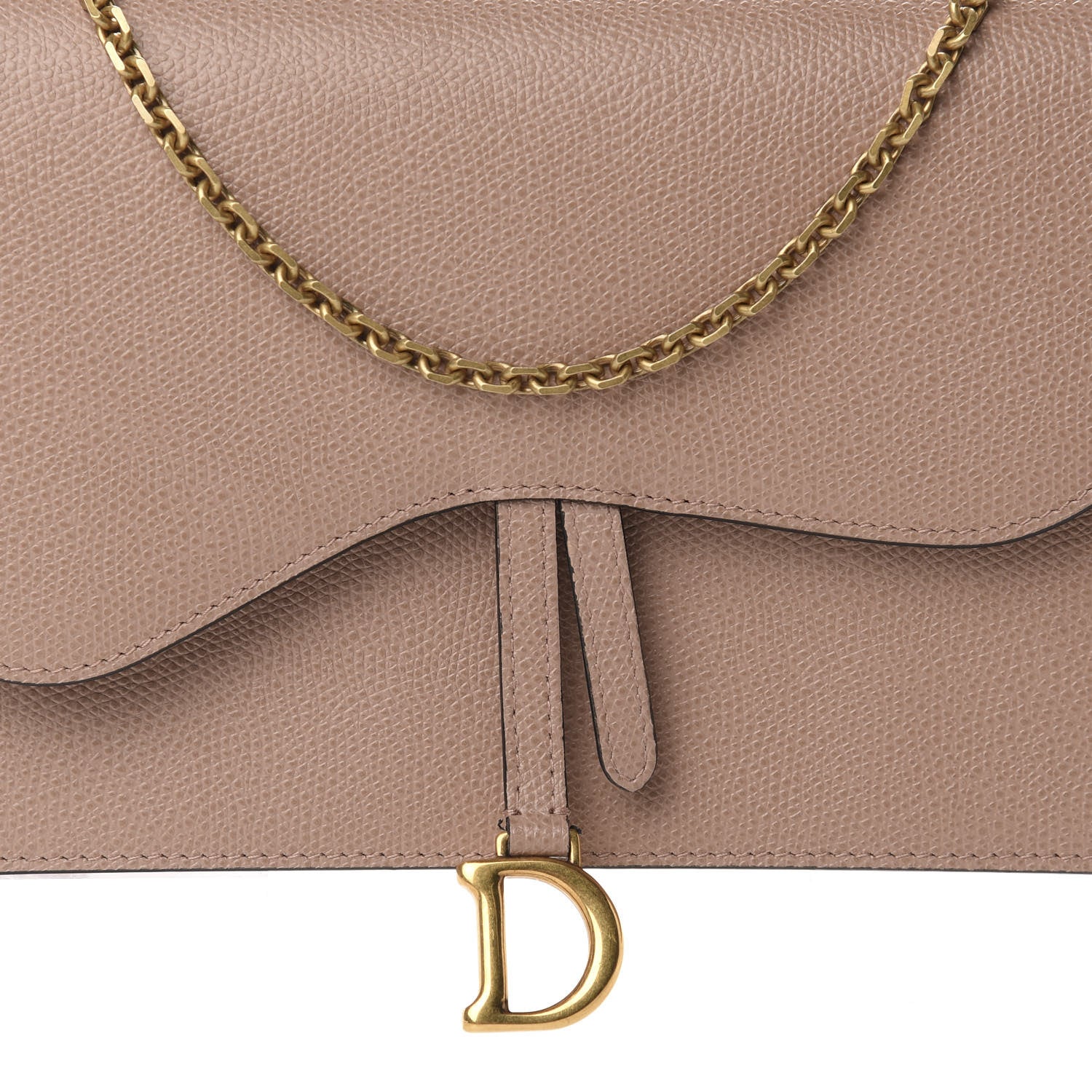 Christian Dior Grained Calfskin Saddle Chain Pouch Fard 9 of 10