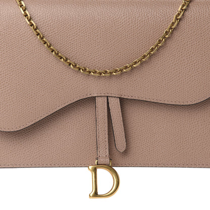 Christian Dior Grained Calfskin Saddle Chain Pouch Fard 9 of 10
