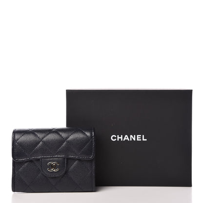 Chanel Caviar Quilted Flap Card Holder Wallet Navy 9 of 9