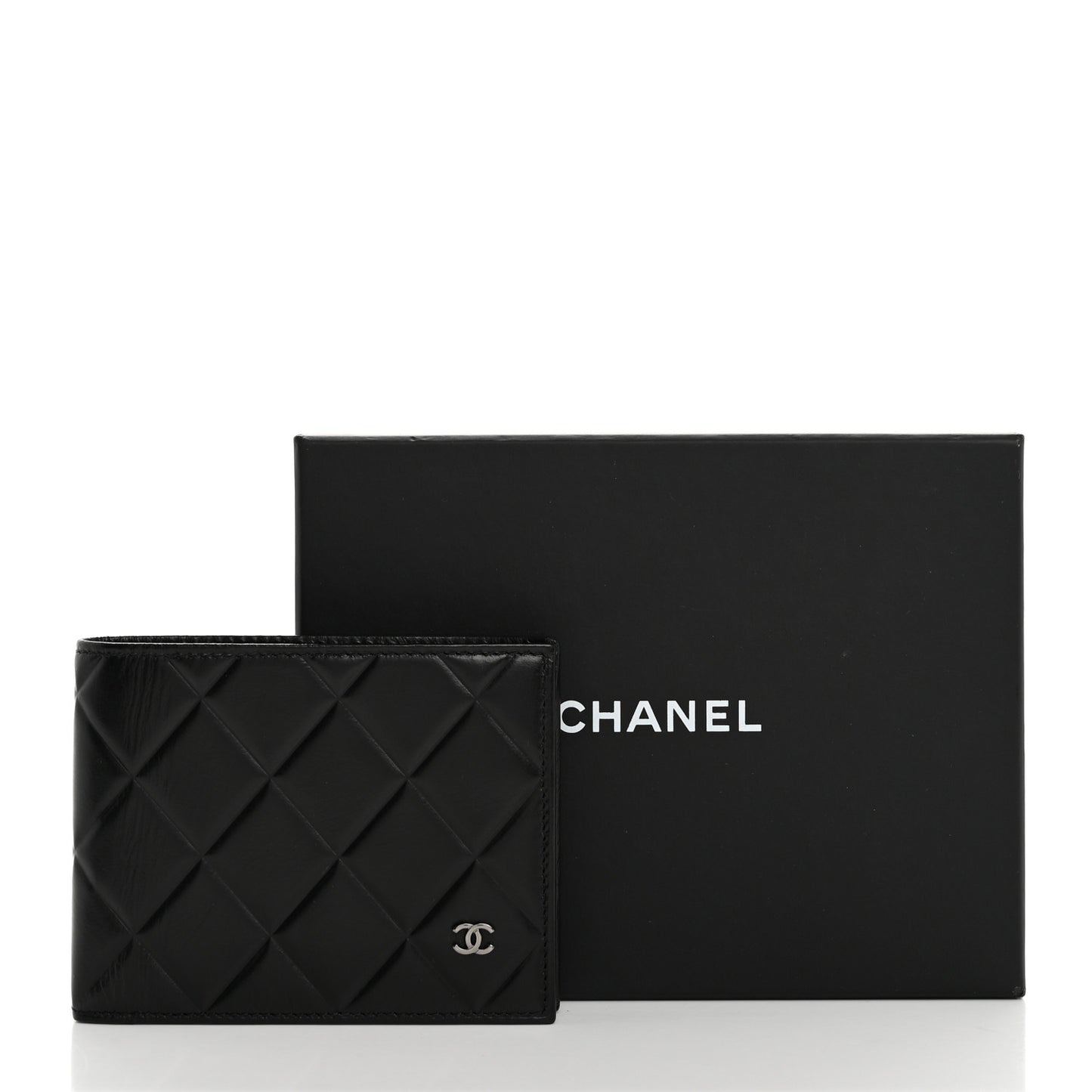 Calfskin Quilted Mens Small Pour Monsieur Wallet Black