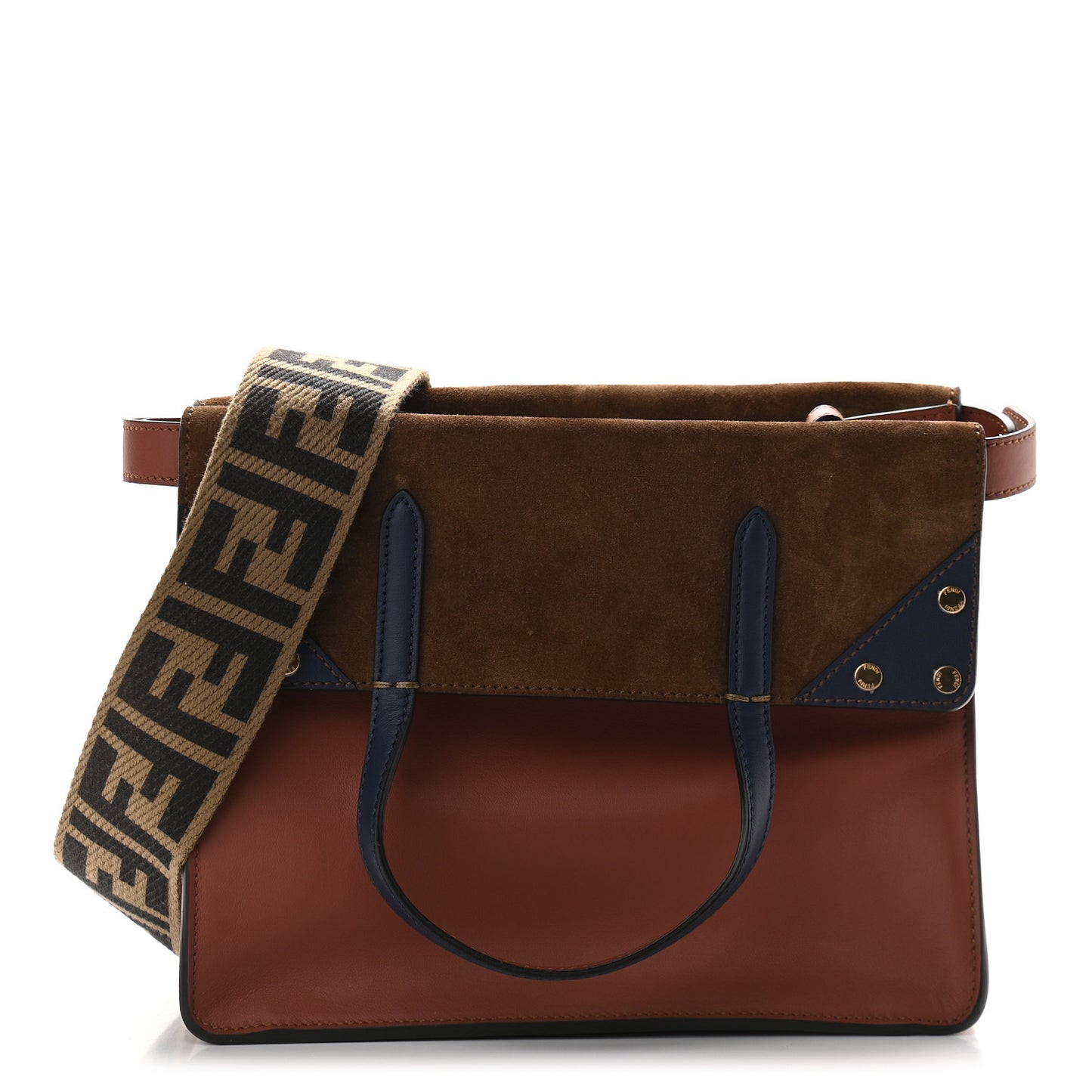 Vitello Grace Suede Flip Tote Rust Marrone