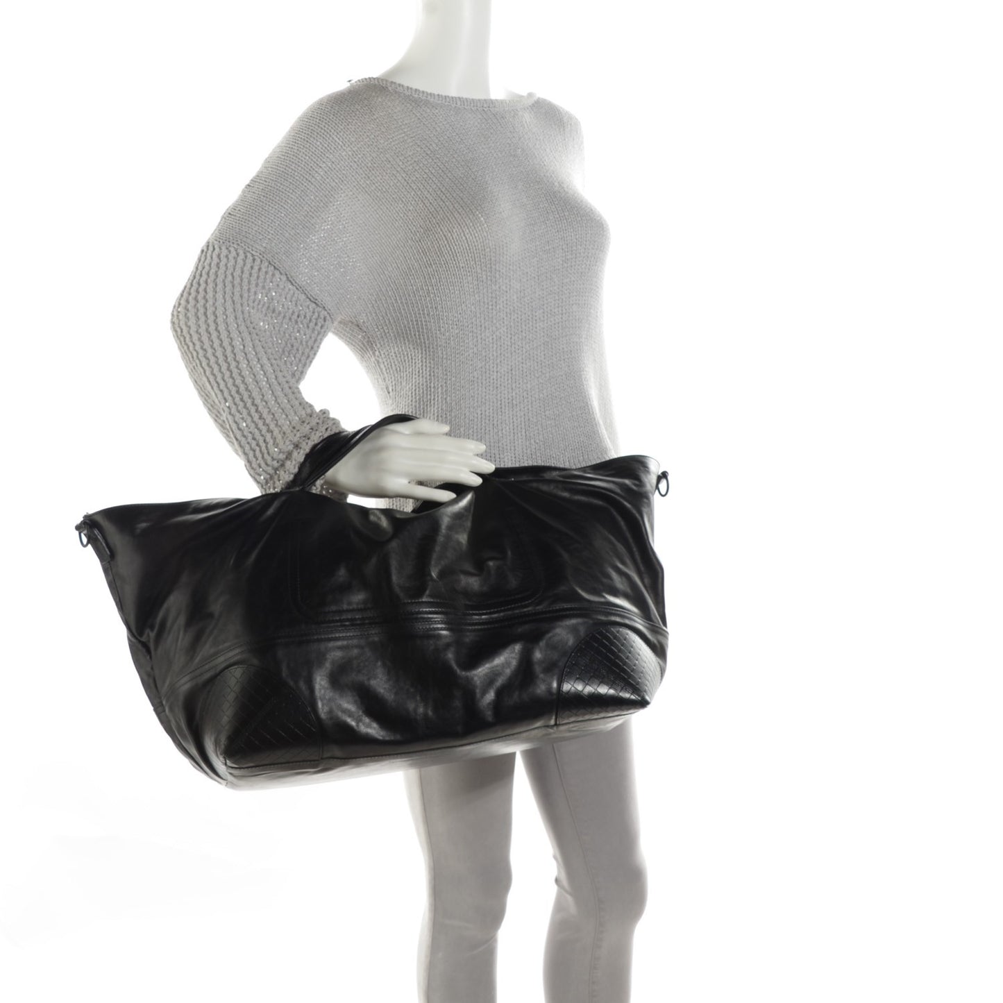 Leather Lightweight Duffel Black