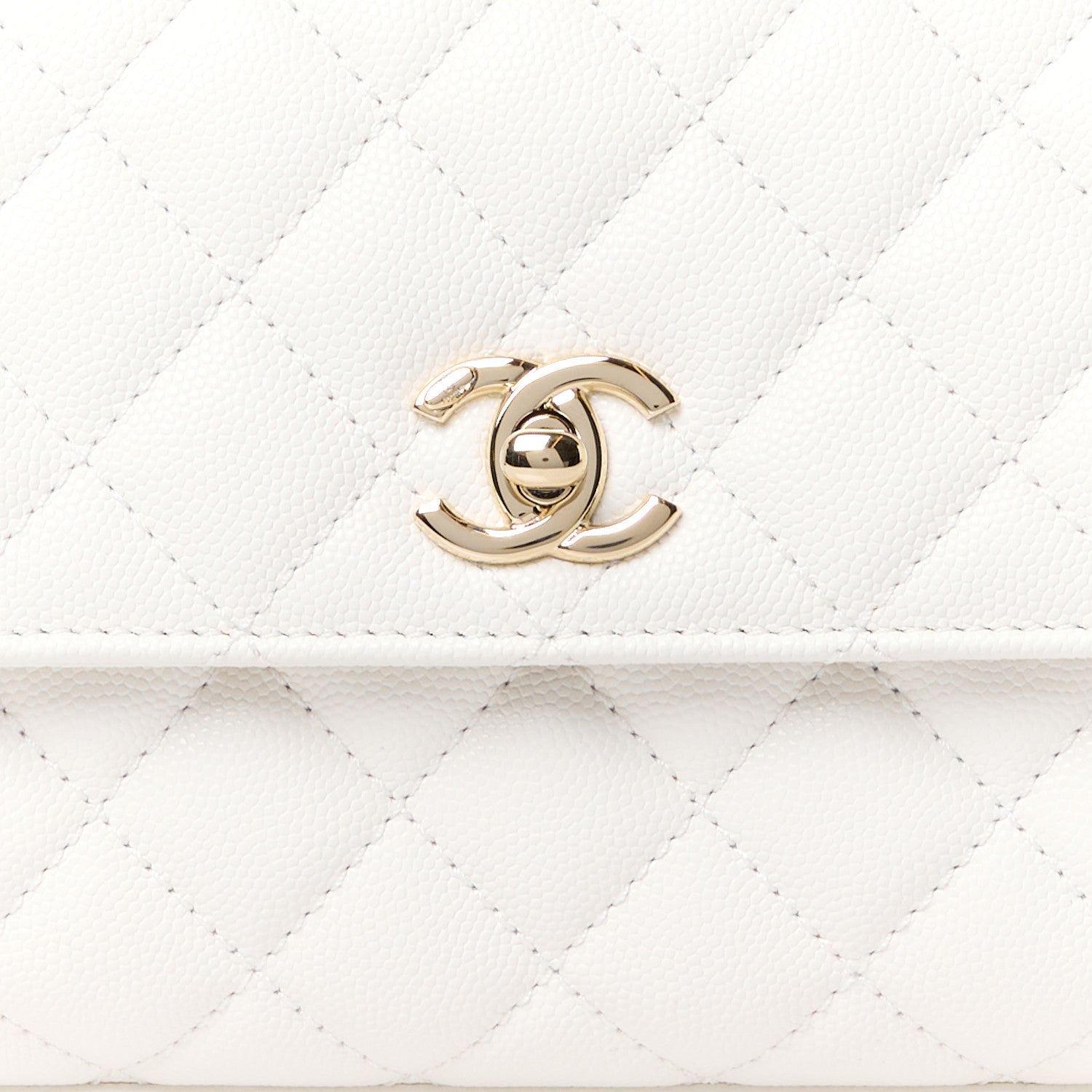 Chanel Caviar Quilted Mini Coco Handle Flap White 9 of 12