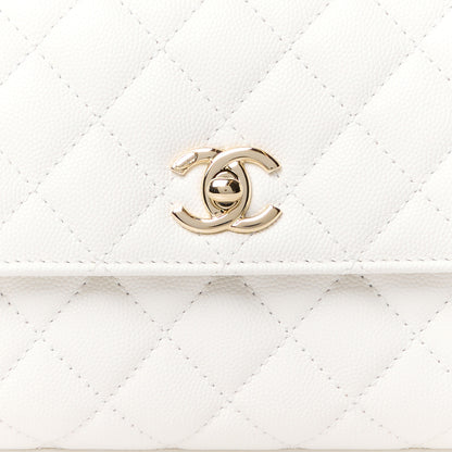 Chanel Caviar Quilted Mini Coco Handle Flap White 9 of 12