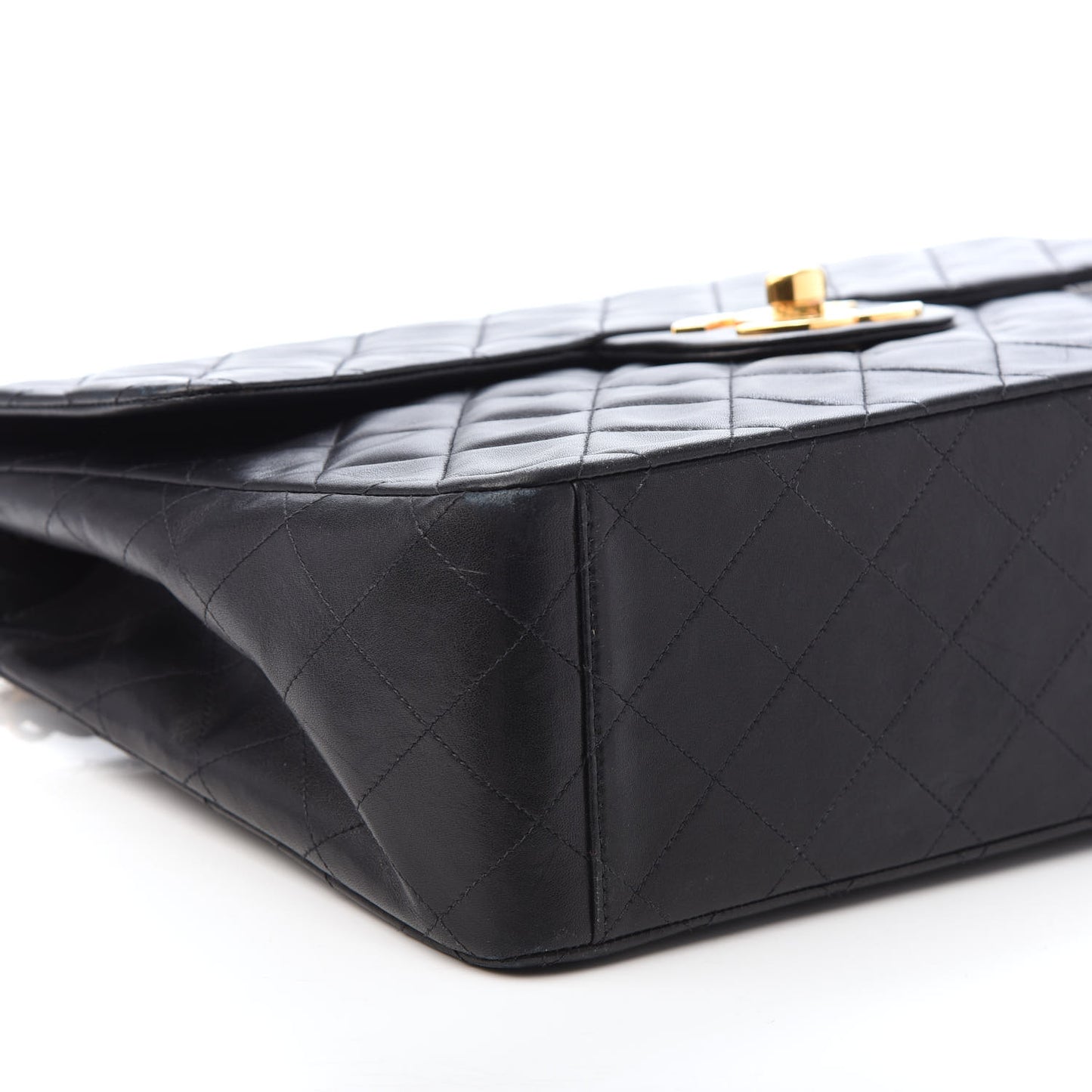 Lambskin Quilted XL Jumbo Single Flap Black