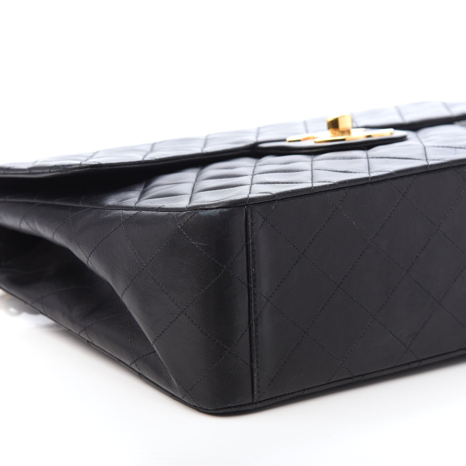 Chanel Lambskin Quilted XL Jumbo Single Flap Black 9 of 10