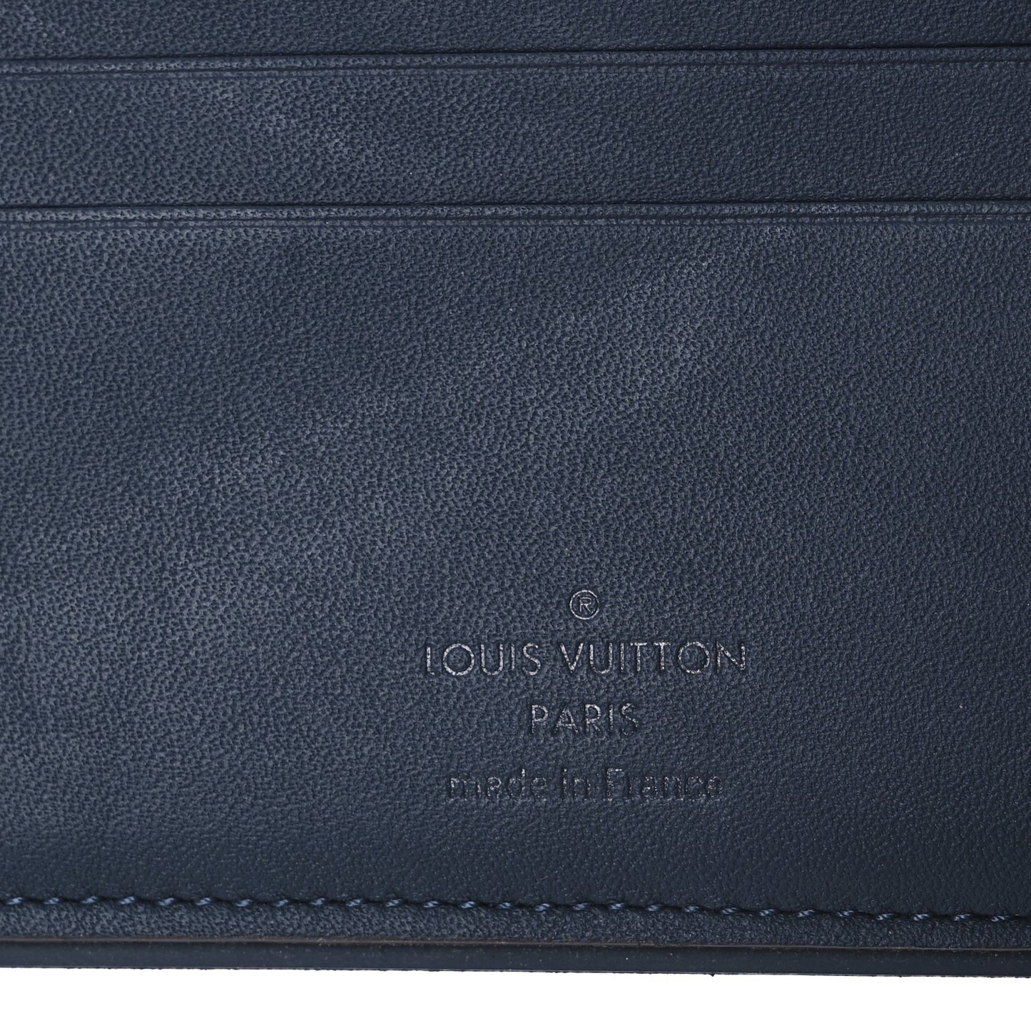 Damier Ebene Calfskin Multiple Wallet Blue