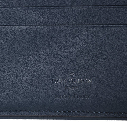Louis Vuitton Damier Ebene Calfskin Multiple Wallet Blue 7 of 7
