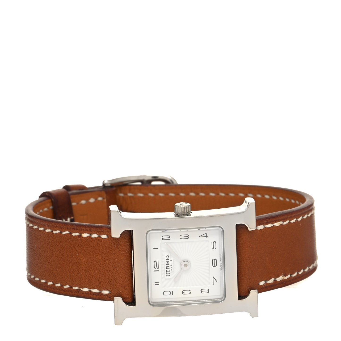 Stainless Steel Barenia 21mm Heure H Hour Quartz Watch Fauve
