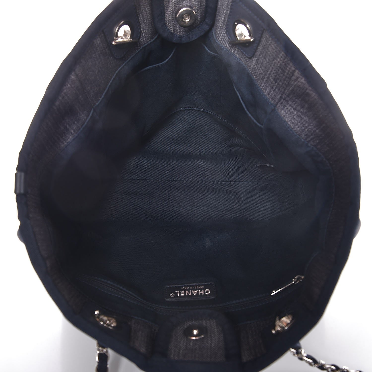 Chanel Denim Small Deauville Tote Dark Blue 5 of 8